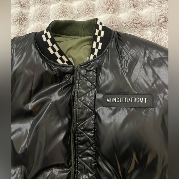 7 Moncler Fragment Reversible Printed Shell Down Bomber Jacket Sz 2/M - Picture 7 of 15